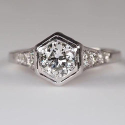 Bague En Or Ronde Avec Véritable Diamants Taille Ancienne Mine Sertie De Griffes 2.25 Carats