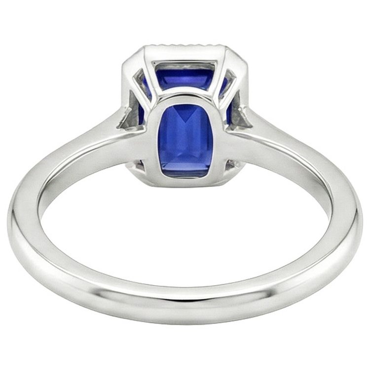 Bague En Or Scintillant Saphir Taille Radiant