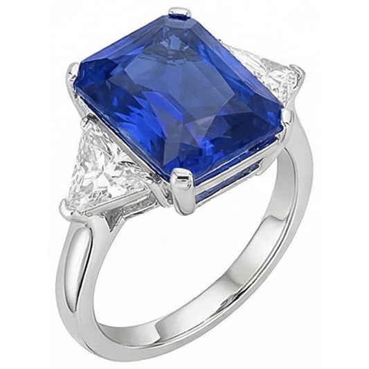 Bague En Pierre De Saphir Rayonnant De 6 Carats