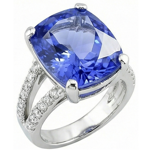 Bague En Pierres Précieuses De Saphir Naturel De 7 Ct