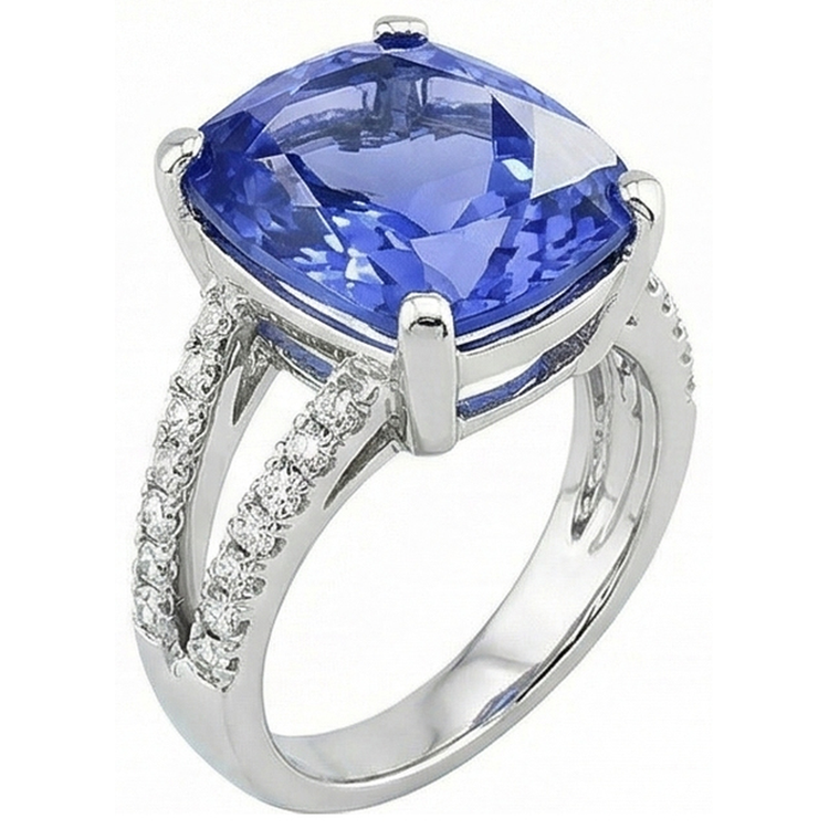 Bague En Pierres Précieuses De Saphir Naturel De 7 Ct