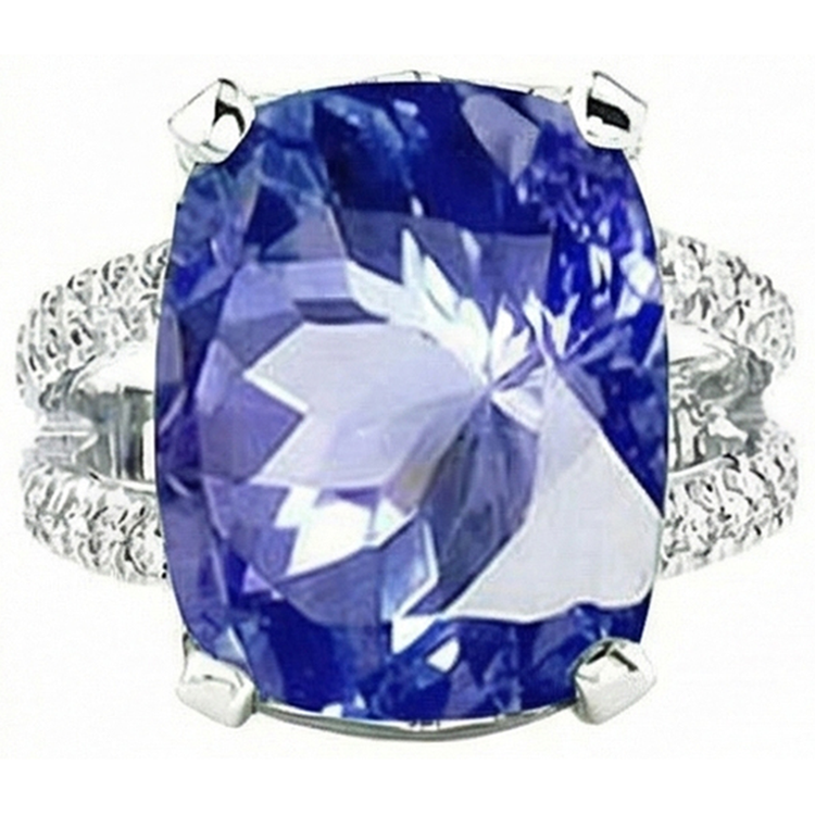 Bague En Pierres Précieuses De Saphir Naturel De 7 Ct