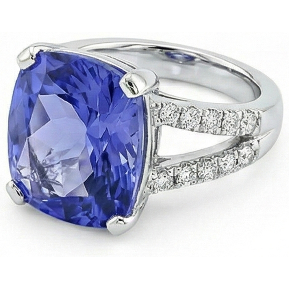 Bague En Pierres Précieuses De Saphir Naturel De 7 Ct