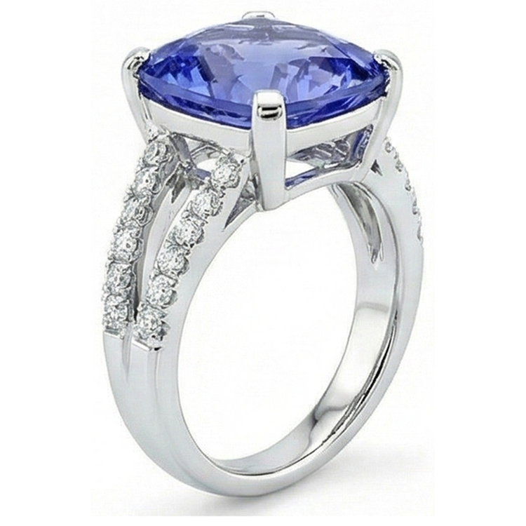 Bague En Pierres Précieuses De Saphir Naturel De 7 Ct