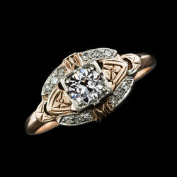 Bague En Réel Diamant De Style Ancien Rond De Style Vintage. Bijoux En Or 2.75 Carats