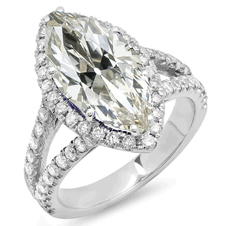 Bague En Réel Diamant Marquise Fendue De 10 Carats