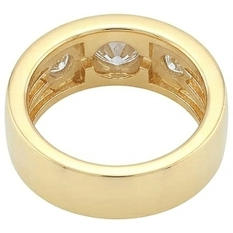Bague En Réel Diamant Naturels Extraits des Mines ( et non cultivés en laboratoire ) Pour Homme En Or Jaune 14K 1 Ct Nouveau