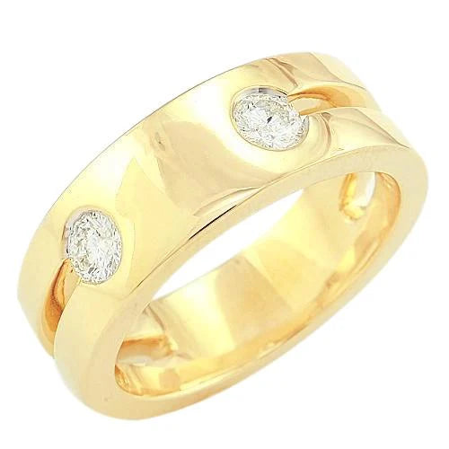 Bague En Réel Diamant Pour Homme En Or Jaune 14K 1 Ct Nouveau