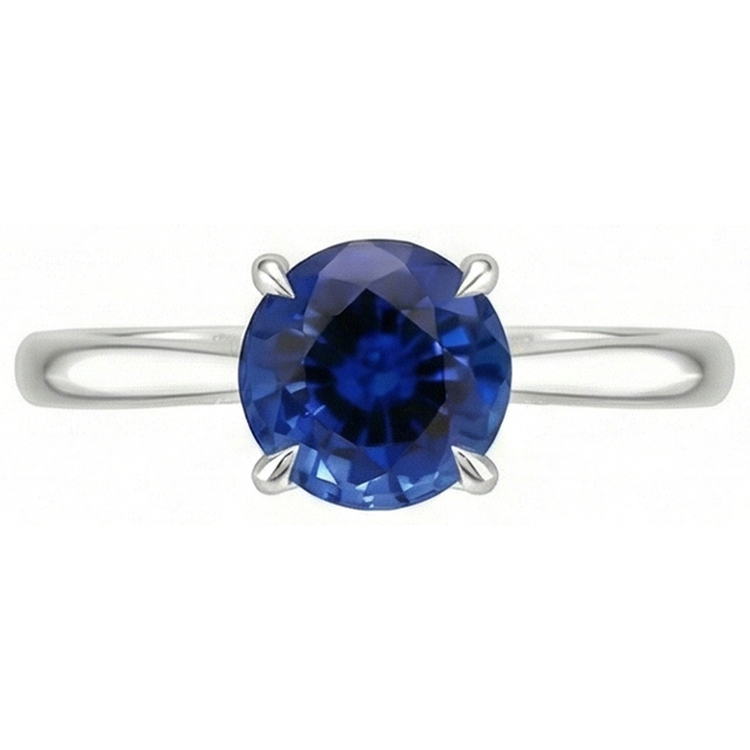 Bague En Saphir Solitaire Véritable 2 Carats à Vendre