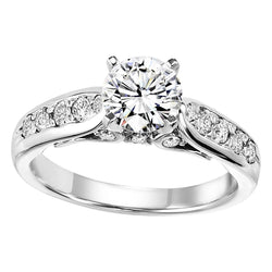 Bague En Véritable Diamant Taille Brillant De 3.50 Carats En Or Blanc 14K