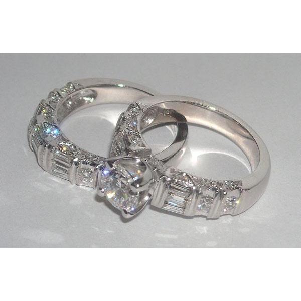 Bague Et Bande De Fiançailles De Bijoux De Mariée En Naturel Diamant De 5.01 Carats