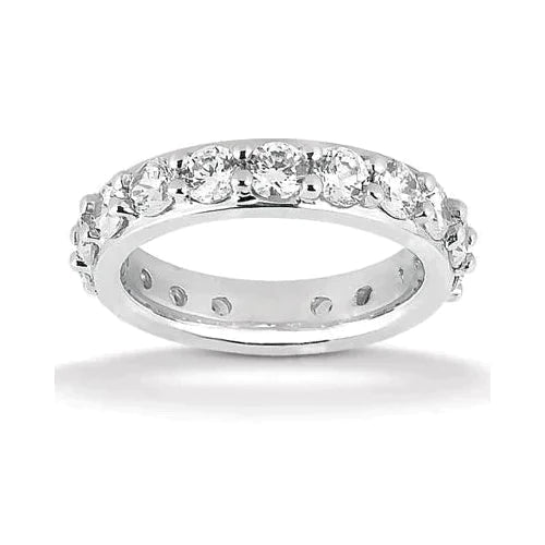 Bague Eternity Comfort Fit Pour Femme En Or 2,71 Carats Réel Diamant Bijoux De Mariage