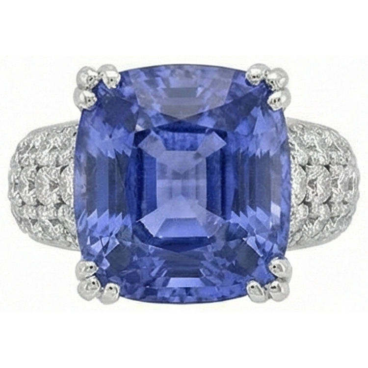 naturel round tanzanite 7.50carats bague angle de côté