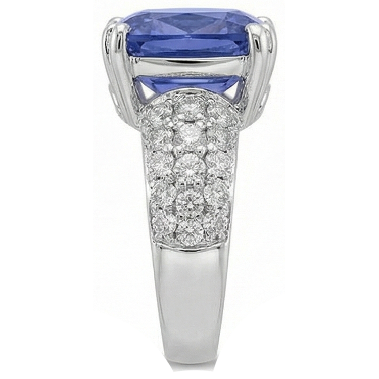 naturel round tanzanite 7.50carats bague vue de dessus