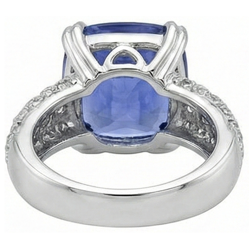 naturel round tanzanite 7.50carats bague sur blanc