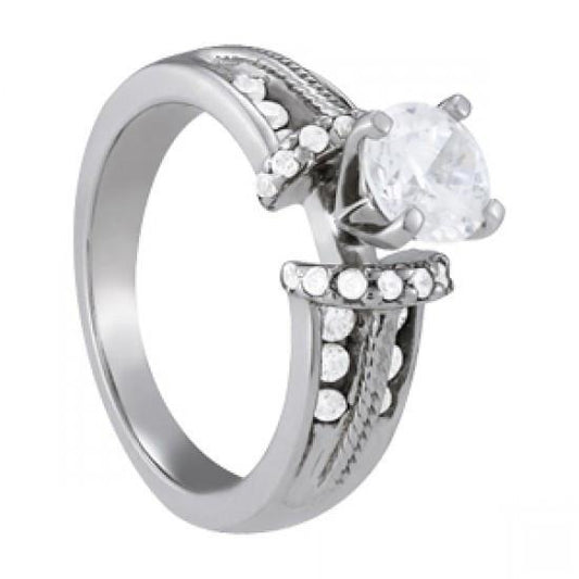 Bague Fantaisie De Fiançailles Réel Diamant Etincelant 1.75 Ct. Or Blanc 14K