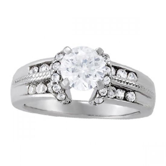 Bague Fantaisie De Fiançailles Réel Diamant Etincelant 1.75 Ct. Or Blanc 14K