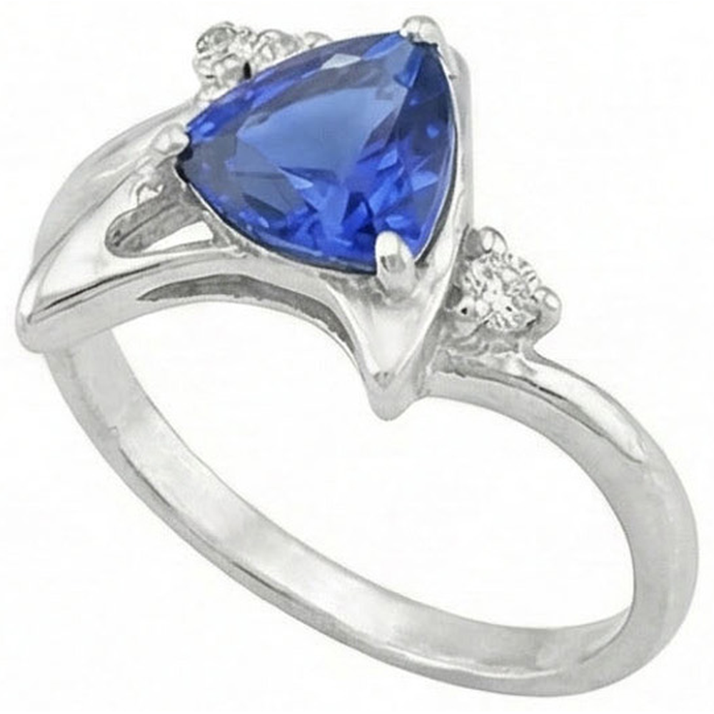 naturel trillion diamant 1.75carats bague détail rapproché