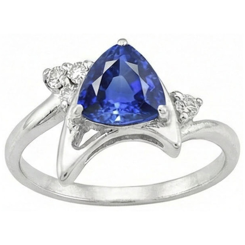 naturel trillion diamant 1.75carats bague vue de dessus
