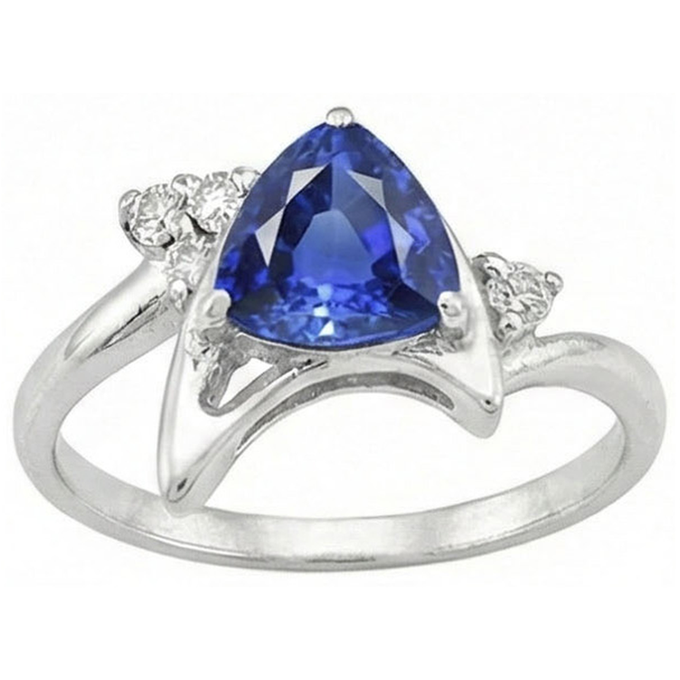 naturel trillion diamant 1.75carats bague vue de dessus