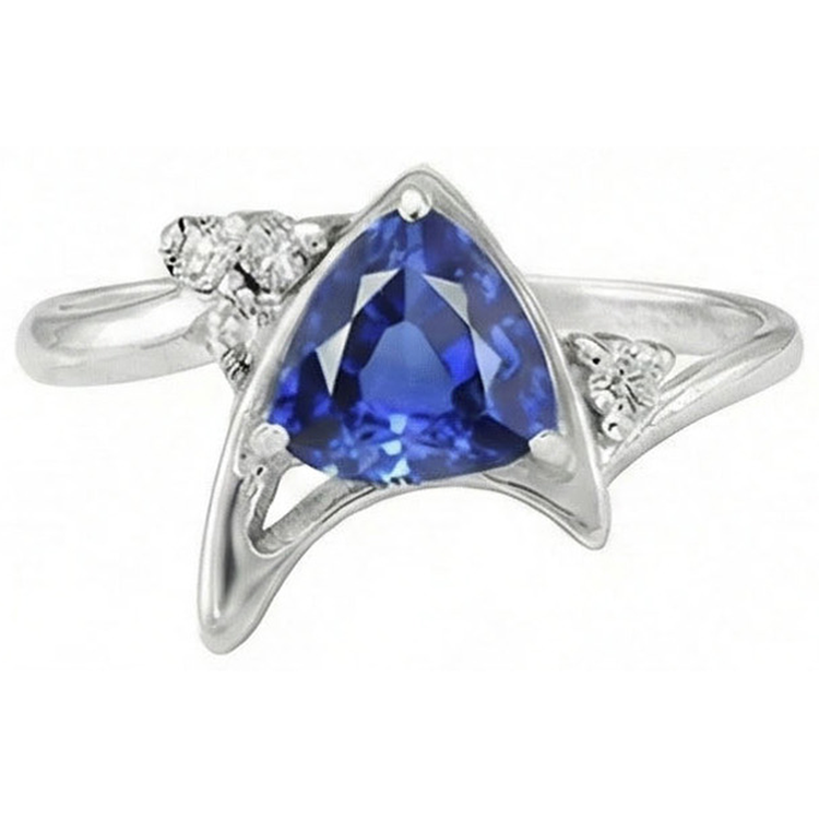 naturel trillion diamant 1.75carats bague vue de profil