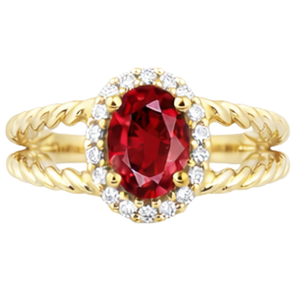 naturel round rubis 1.25carats bague vue de face
