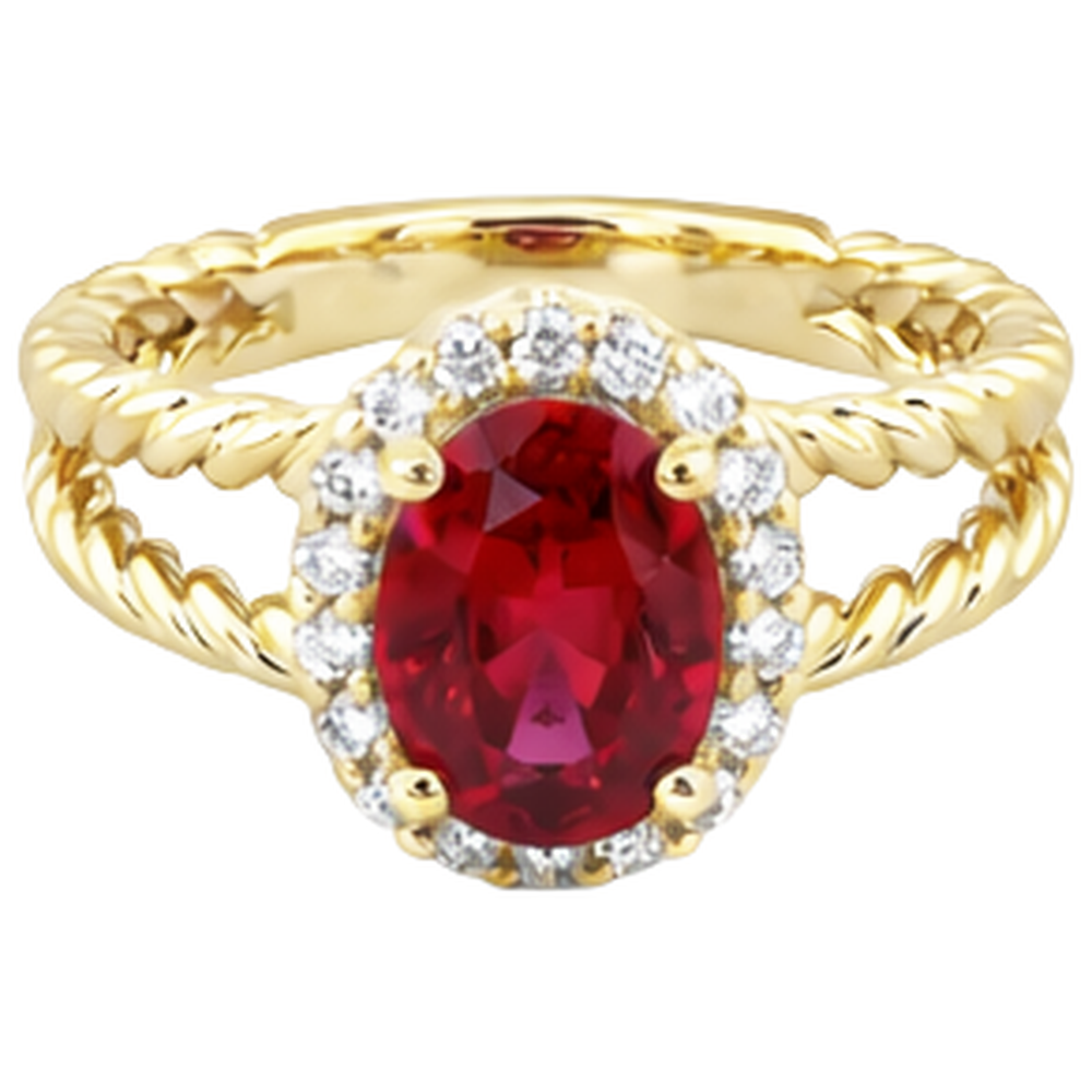 naturel round rubis 1.25carats bague angle de côté