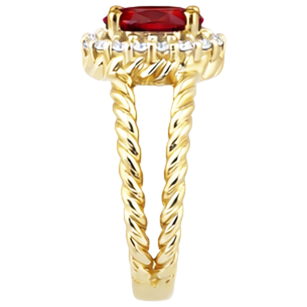 naturel round rubis 1.25carats bague vue de profil