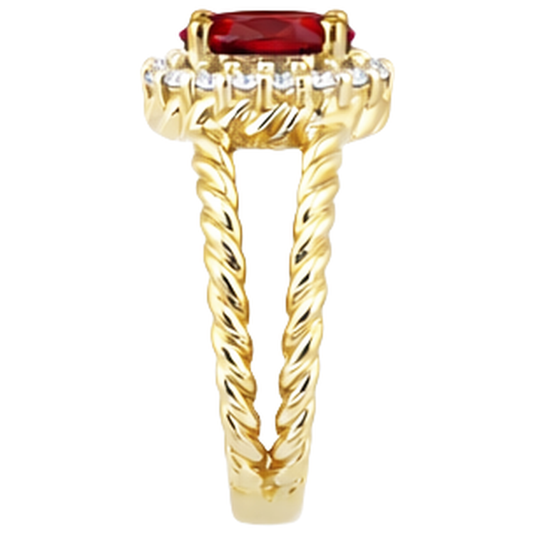 naturel round rubis 1.25carats bague vue de profil