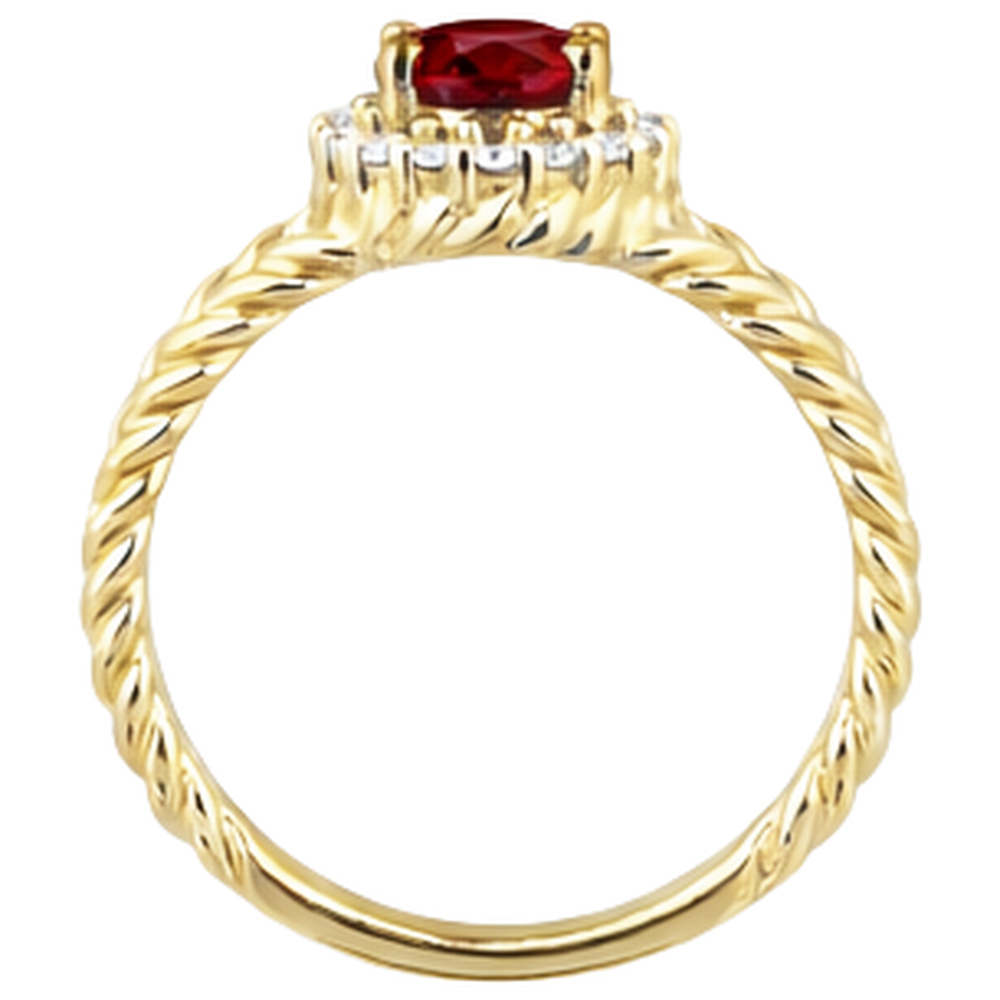 naturel round rubis 1.25carats bague sur blanc