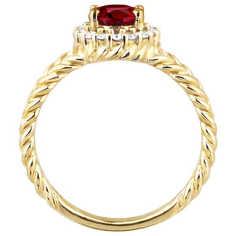 naturel round rubis 1.25carats bague sur blanc