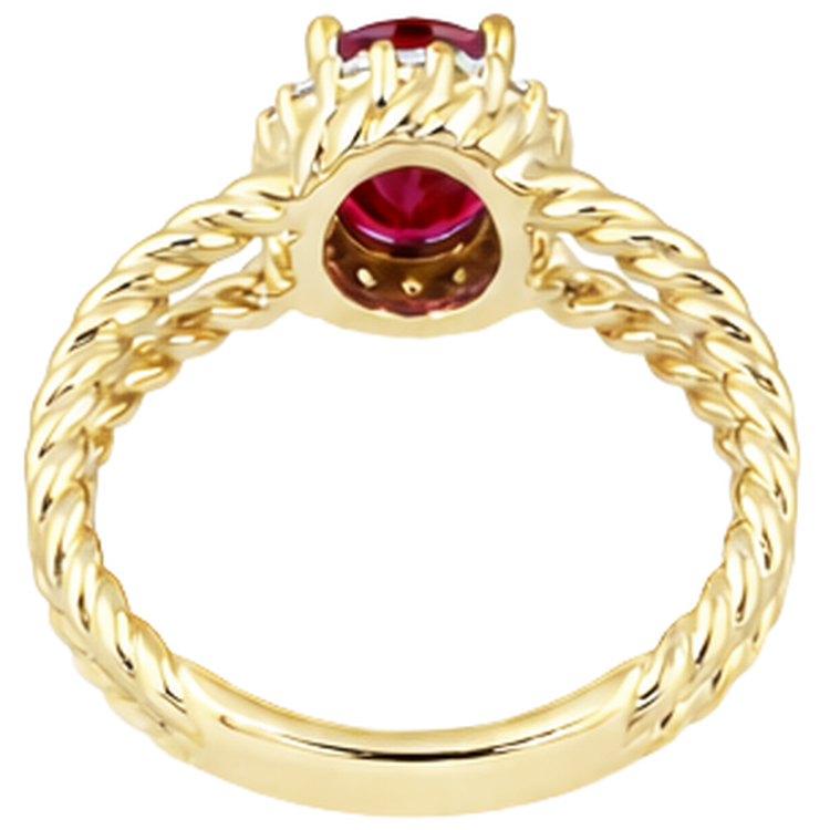 naturel round rubis 1.25carats bague avec accents diamants