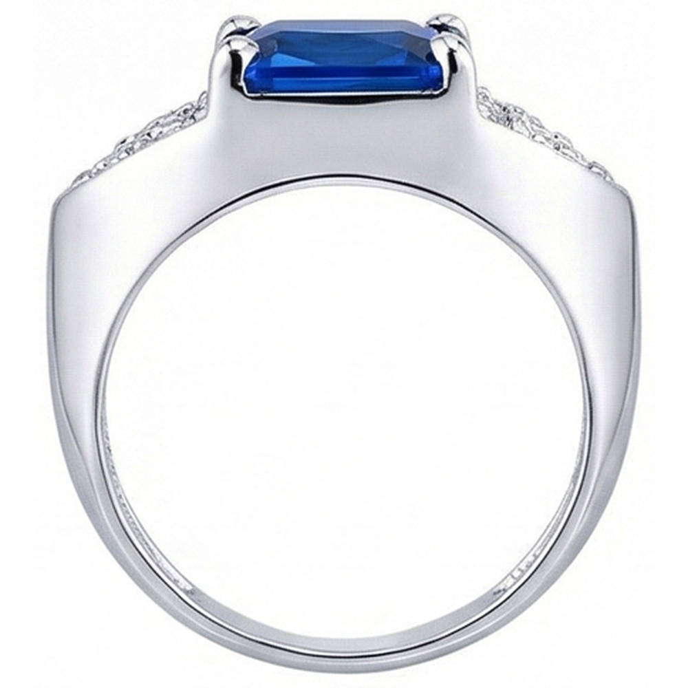 naturel radiant diamant 3.50carats bague vue de profil