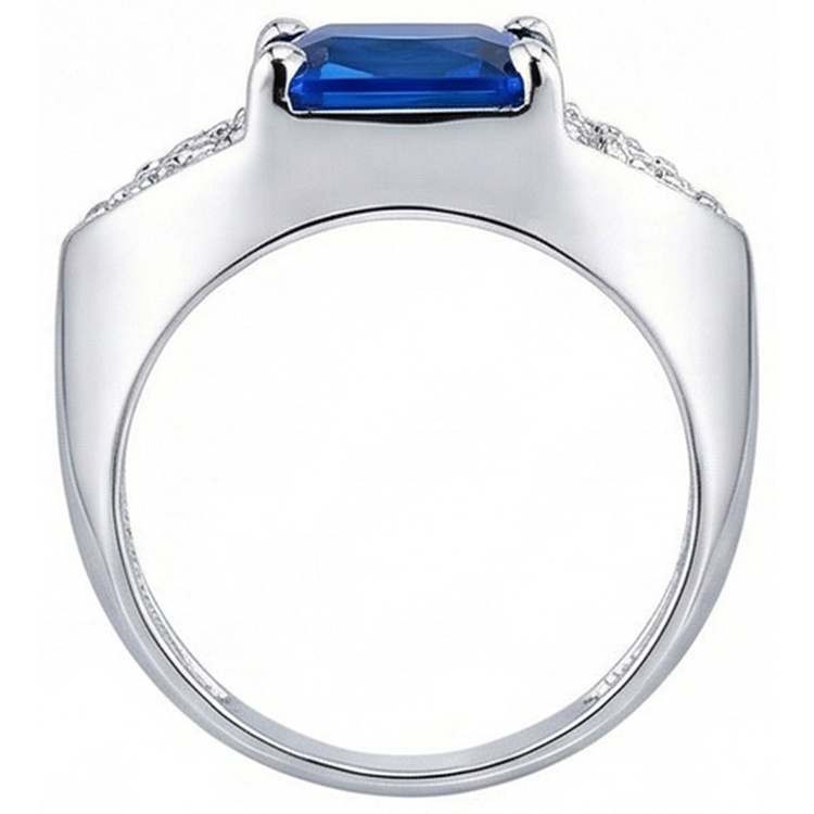 naturel radiant diamant 3.50carats bague vue de profil