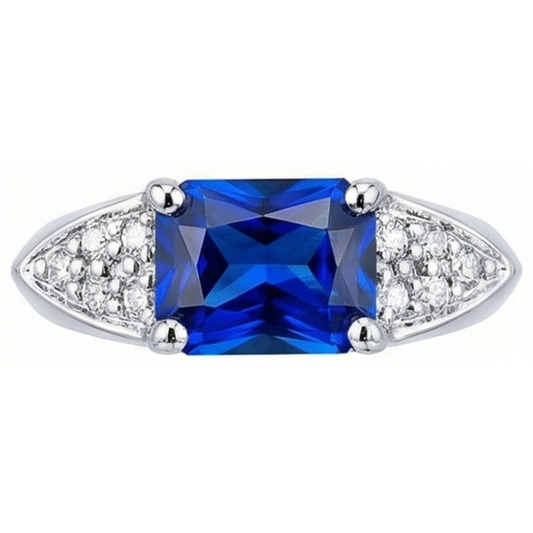 naturel radiant diamant 3.50carats bague angle de côté