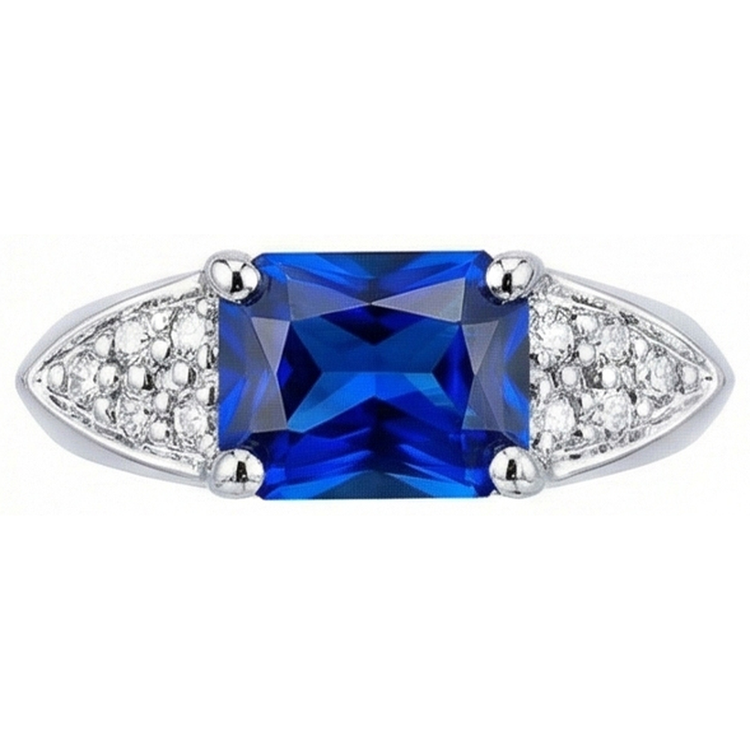 naturel radiant diamant 3.50carats bague angle de côté
