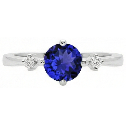 naturel tanzanite 0.75carats bague angle de côté