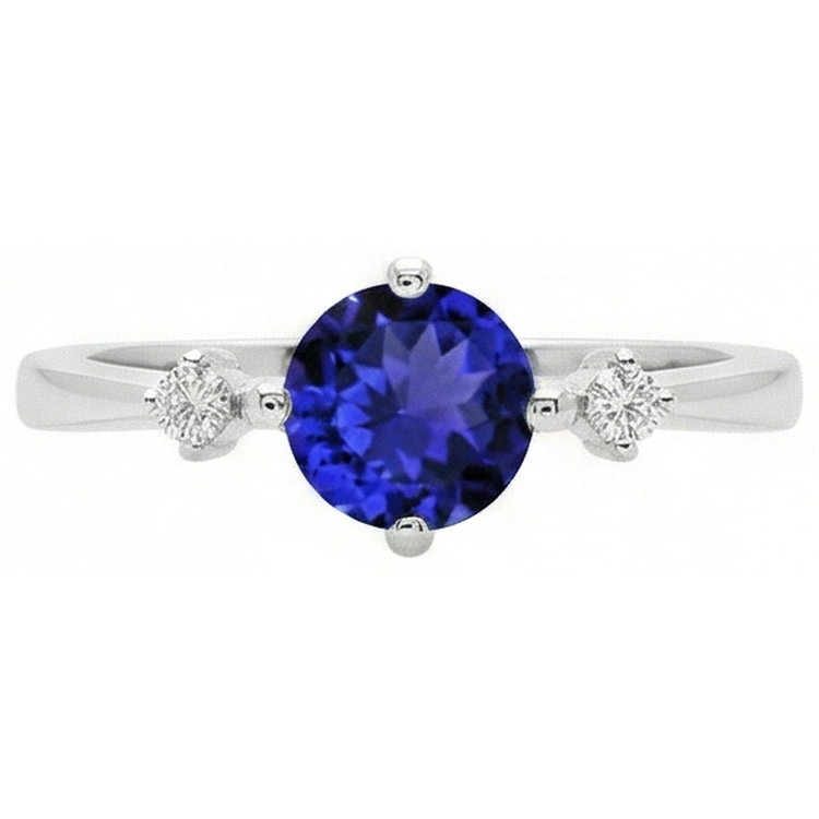 naturel tanzanite 0.75carats bague angle de côté