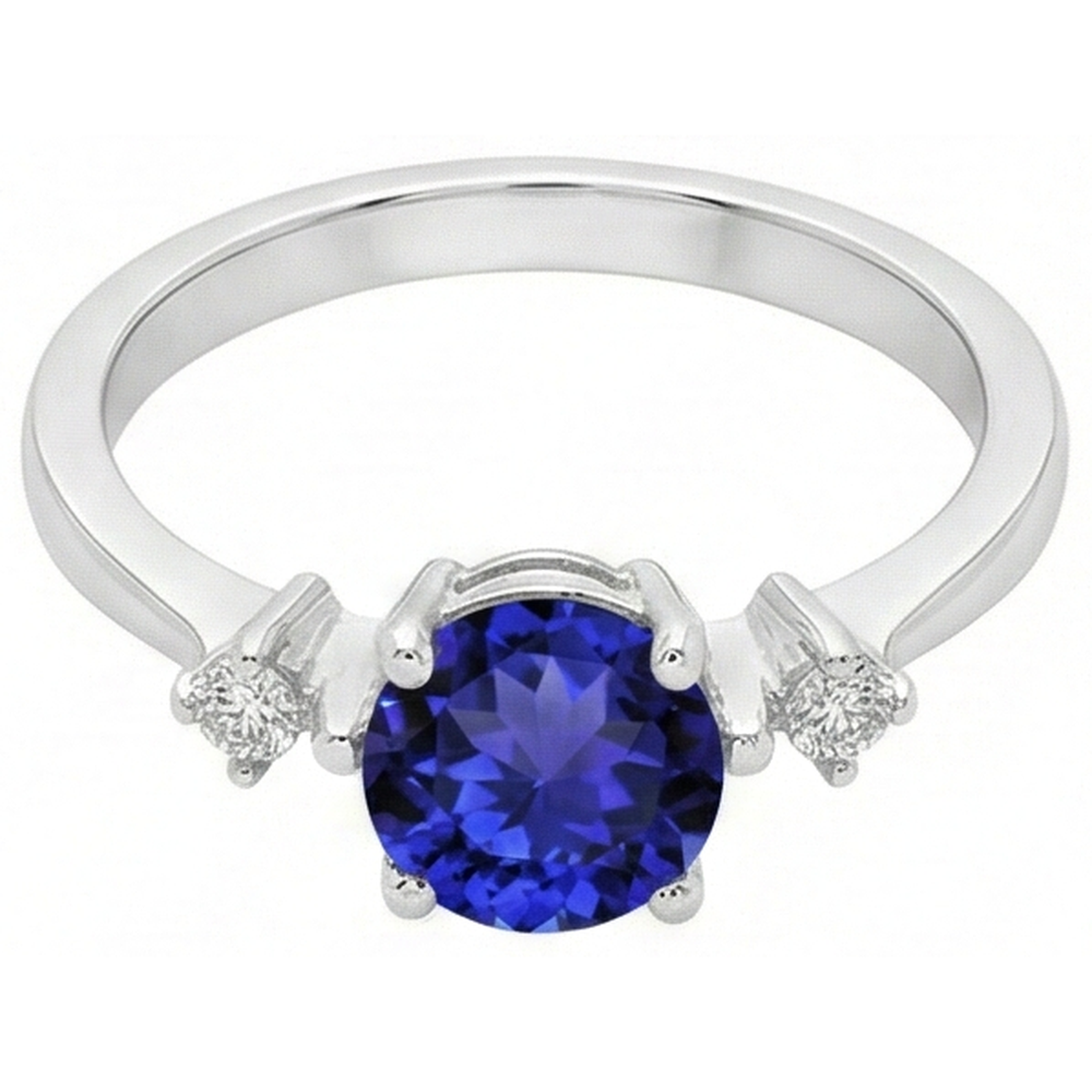 naturel tanzanite 0.75carats bague détail rapproché