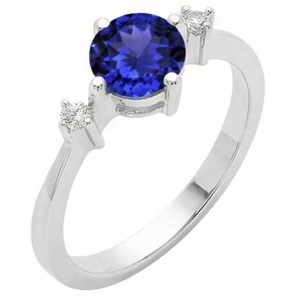 naturel tanzanite 0.75carats bague vue de dessus
