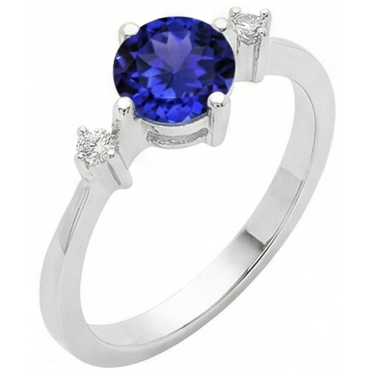 naturel tanzanite 0.75carats bague vue de dessus