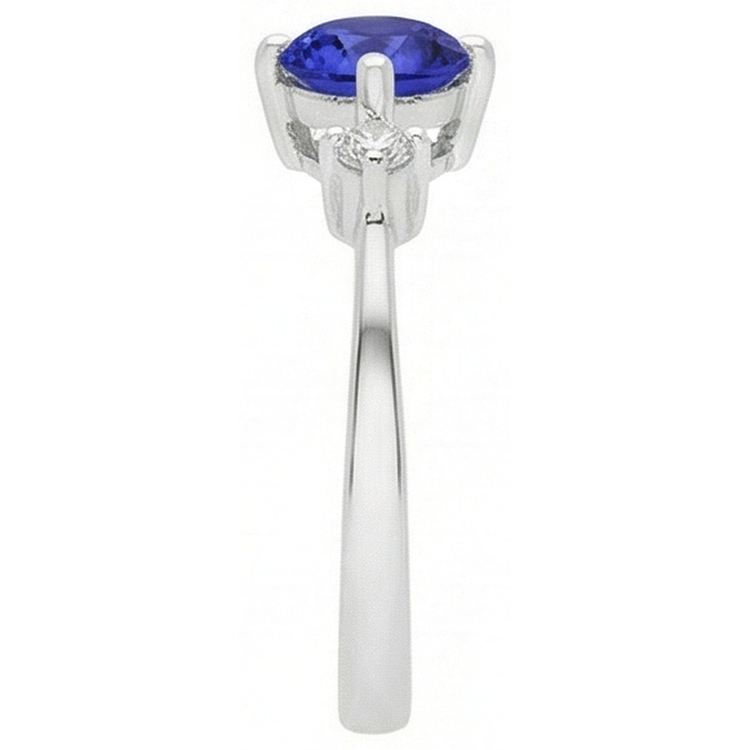 naturel tanzanite 0.75carats bague vue de profil