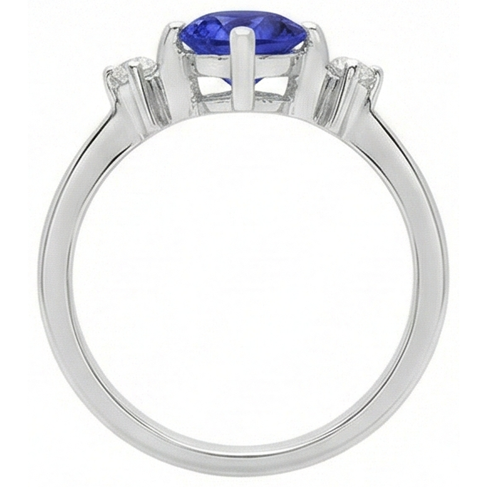 naturel tanzanite 0.75carats bague sur blanc