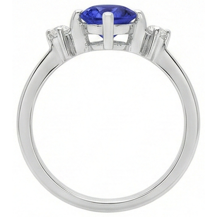 naturel tanzanite 0.75carats bague sur blanc