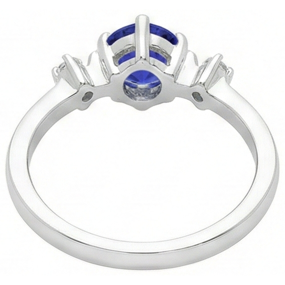 naturel tanzanite 0.75carats bague avec accents diamants
