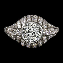 Bague Fantaisie Réel Diamant Pour Femme Sertie Lunette Ancienne Taille 3.75 Carats Or Millegrain
