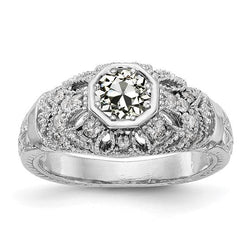 Bague Fantaisie Réel Diamant Rond Vieux mineur Tige Millgrain 2.25 Carats