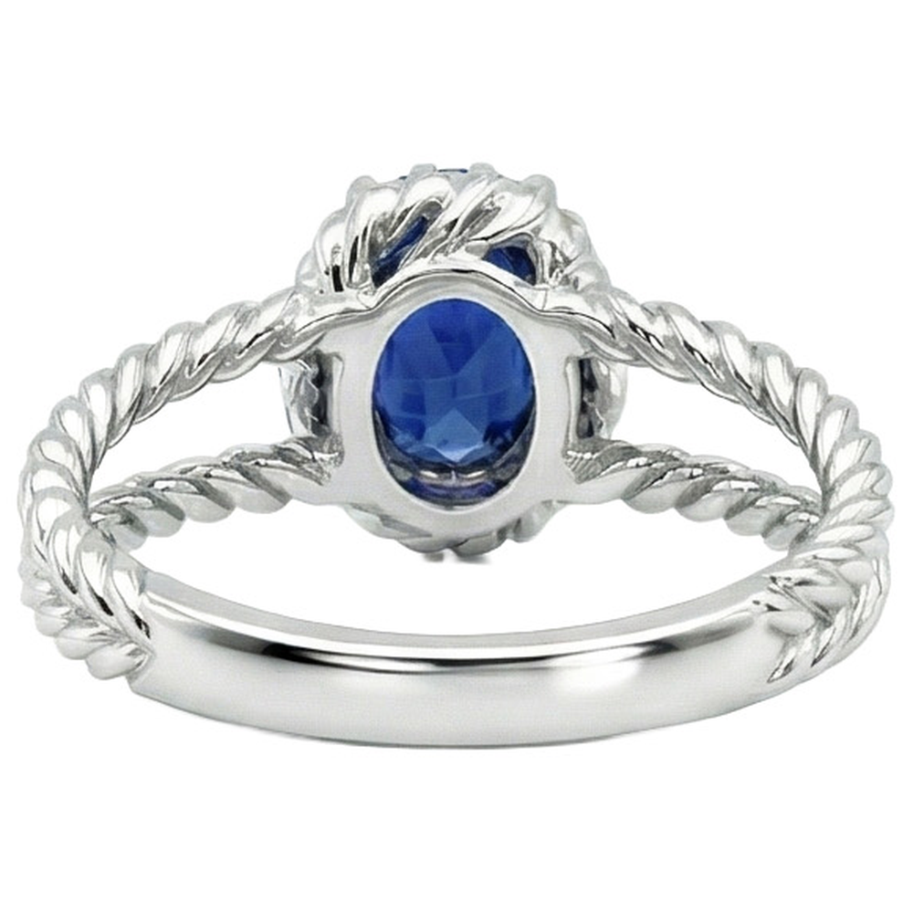 naturel oval diamant 1.55carats bague vue de profil