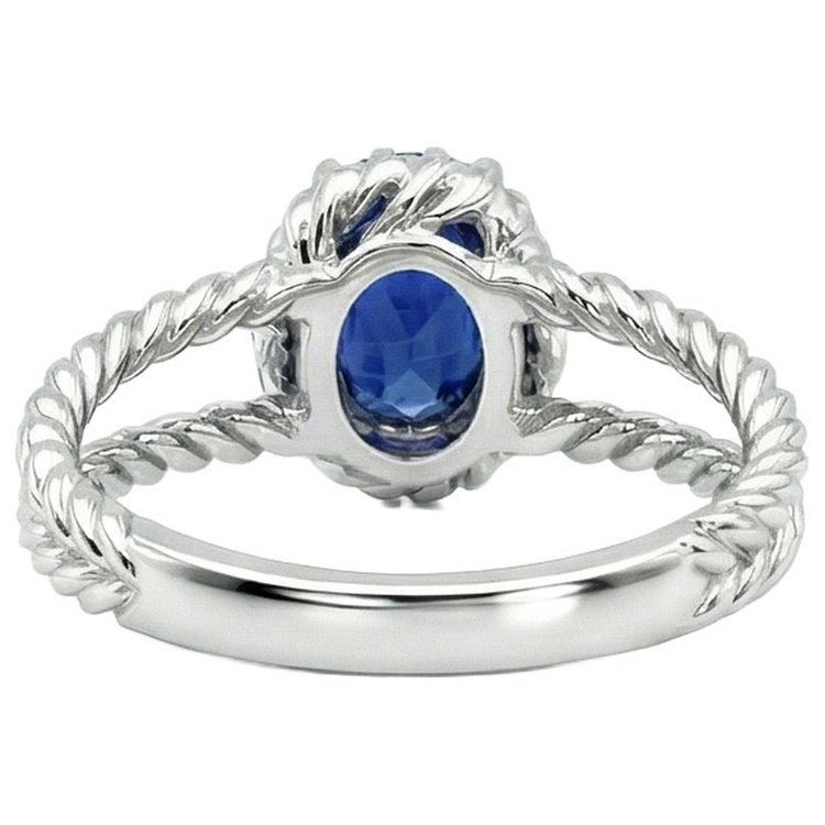 naturel oval diamant 1.55carats bague vue de profil