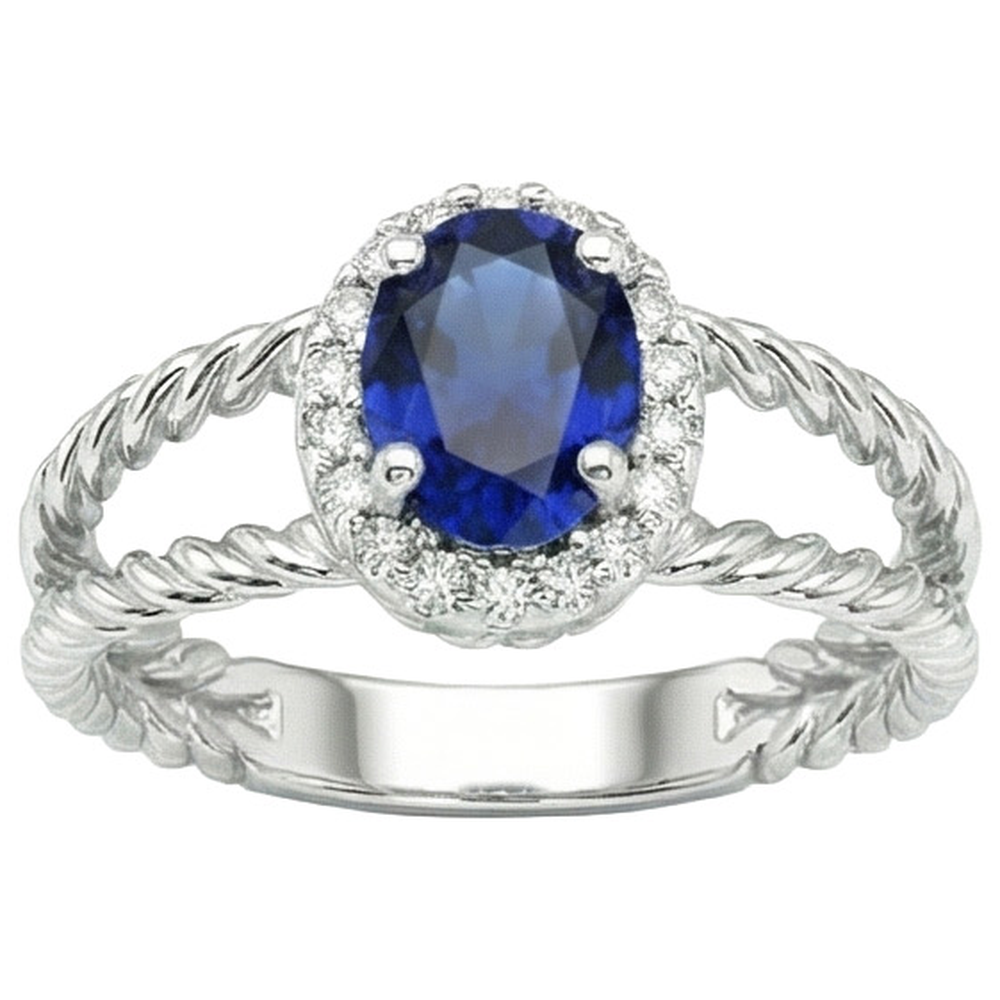 naturel oval diamant 1.55carats bague vue de face